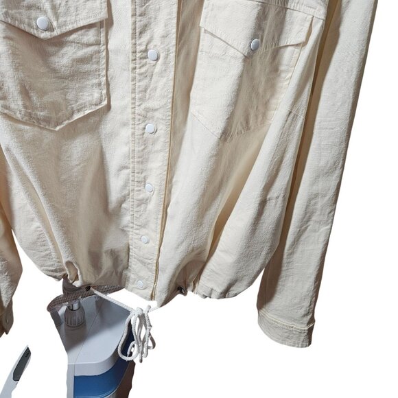 Lane Bryant Womens Plus Size Drawstring Hem Snap-Front Shirt Jacket - Size 22 - Picture 5 of 9